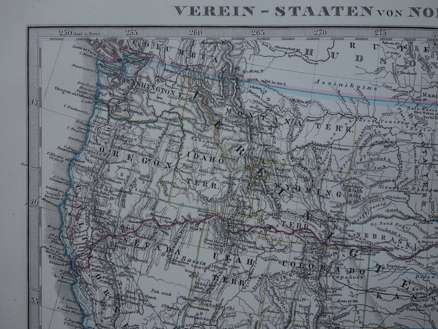 UNITED STATES old map of USA in 1876 antique map of America USA original vintage historical maps