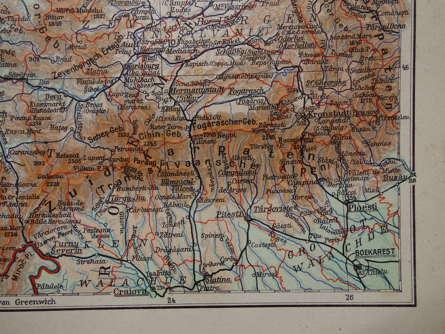 HUNGARY old map of Hungary and Czechoslovakia from 1935 original vintage map Slovakia
