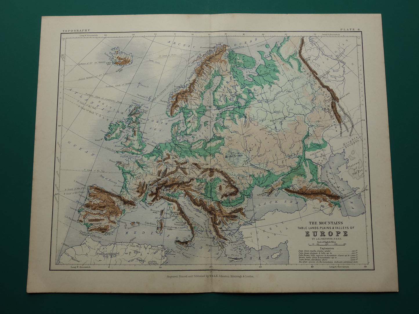  The mountains table lands plains and valleys of Europe by A.K. Johnston