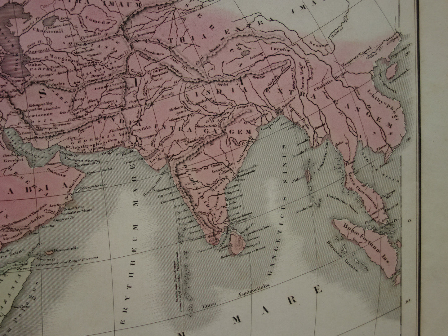 Ptolemy old world map from 1859 map of the classical world original antique hand colored map