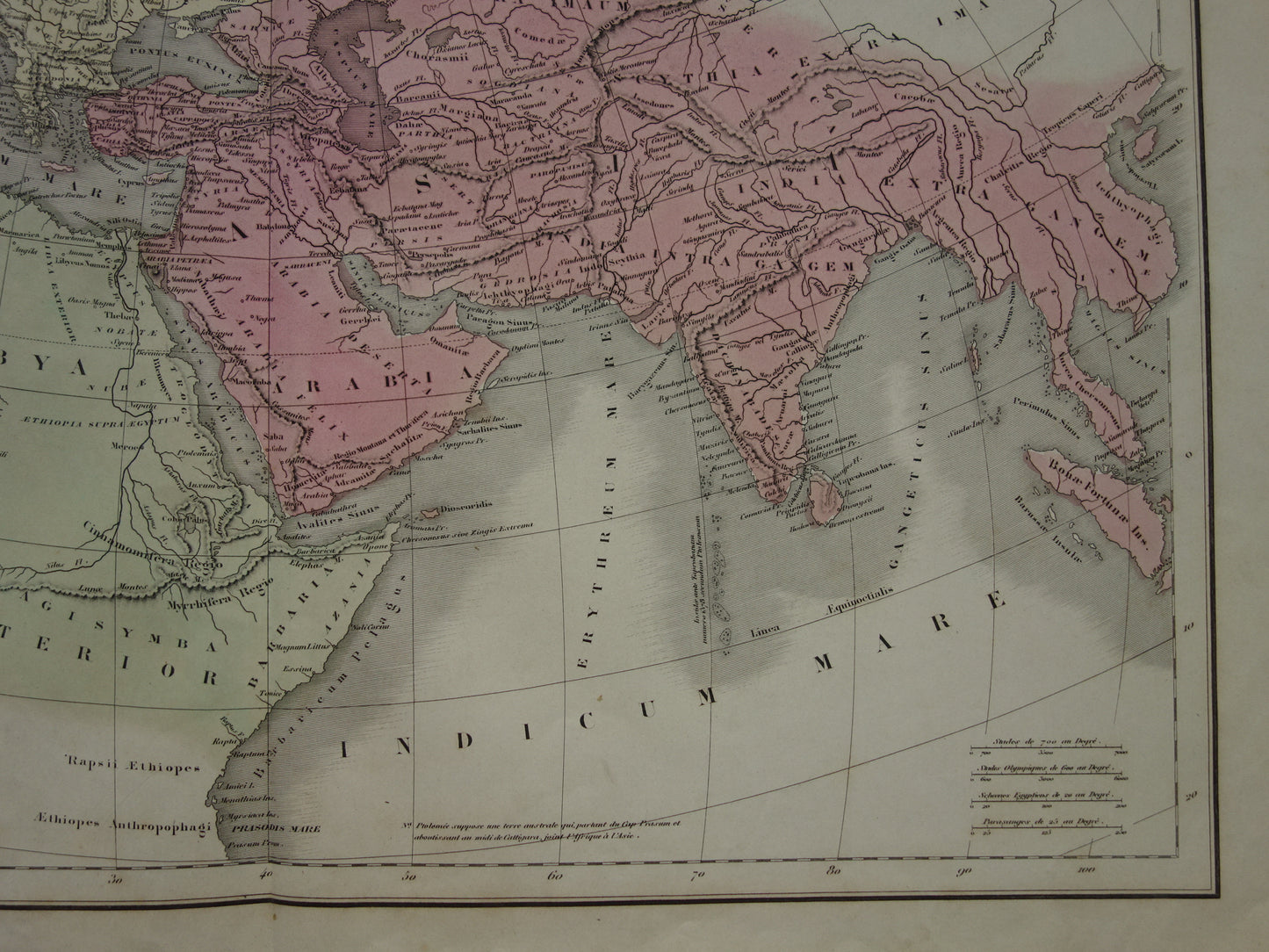 Ptolemy old world map from 1859 map of the classical world original antique hand colored map