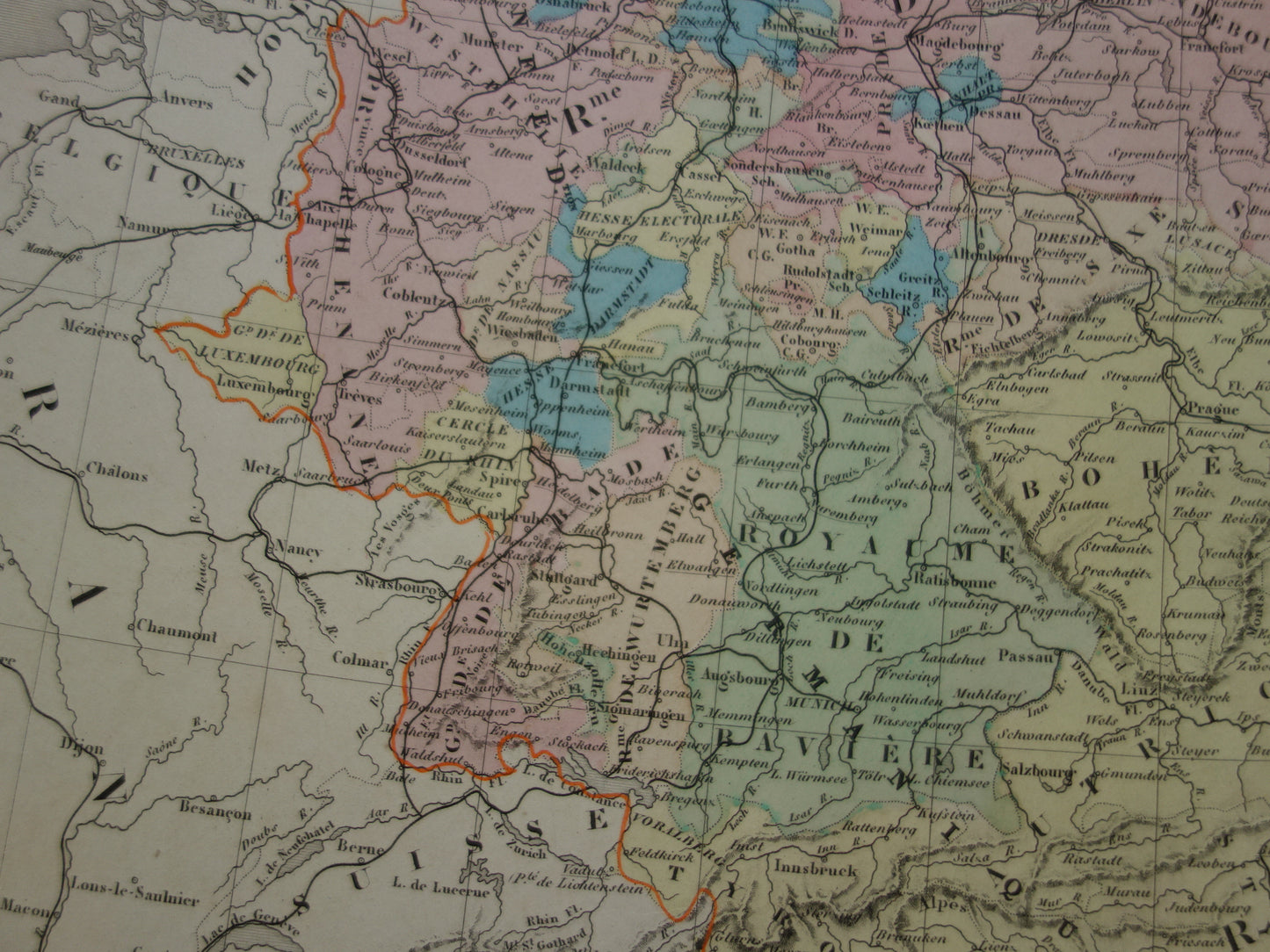 GERMANY Antique map of German Confederation Prussia Poland Original 165+ year old map German Confederation