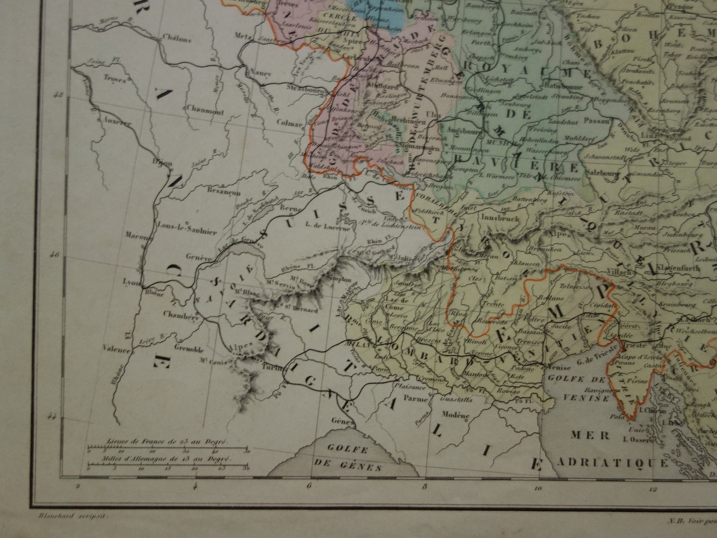 GERMANY Antique map of German Confederation Prussia Poland Original 165+ year old map German Confederation