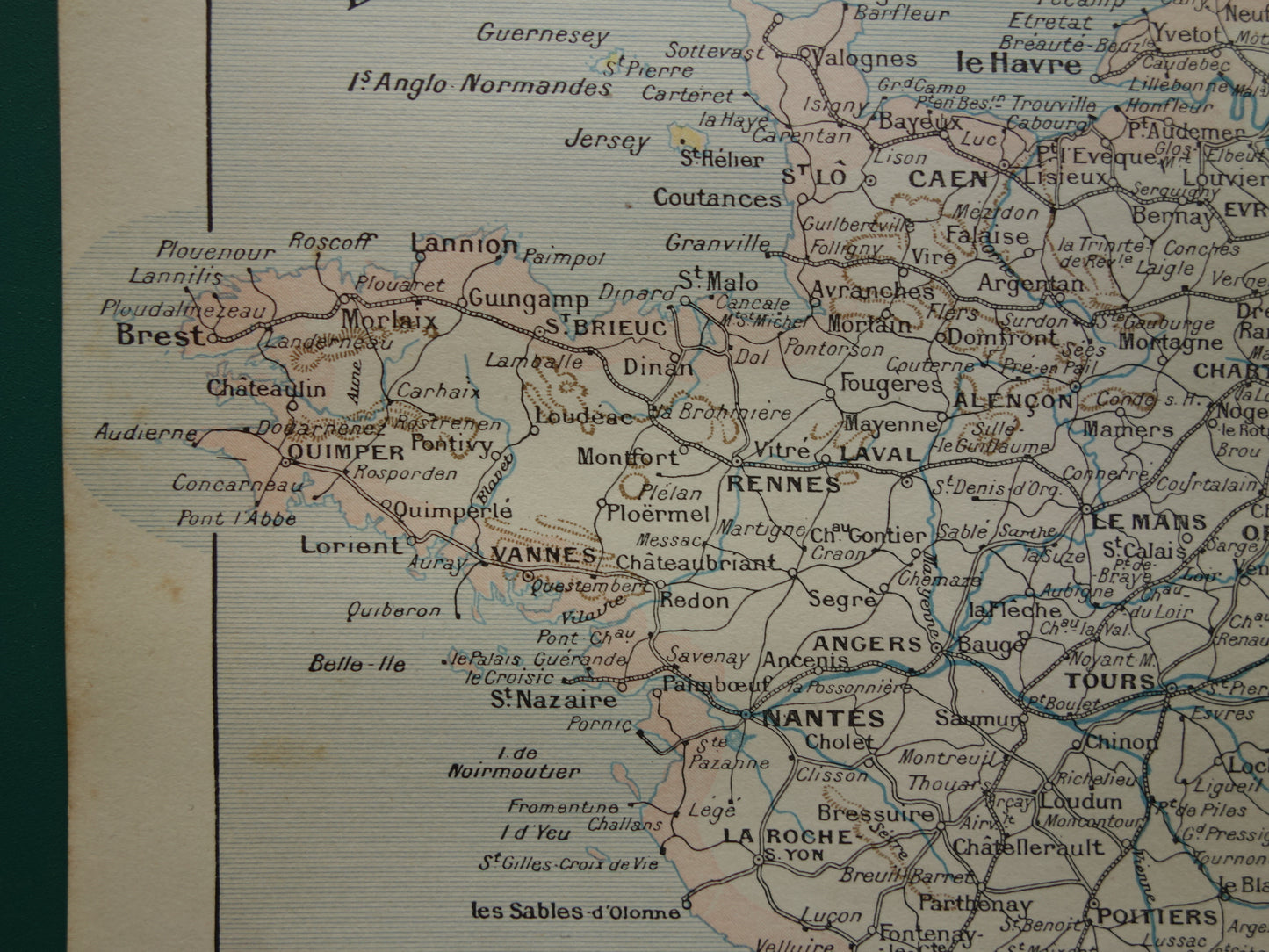 Old map of France with railways Antique map from 1902 Vintage maps French railway lines