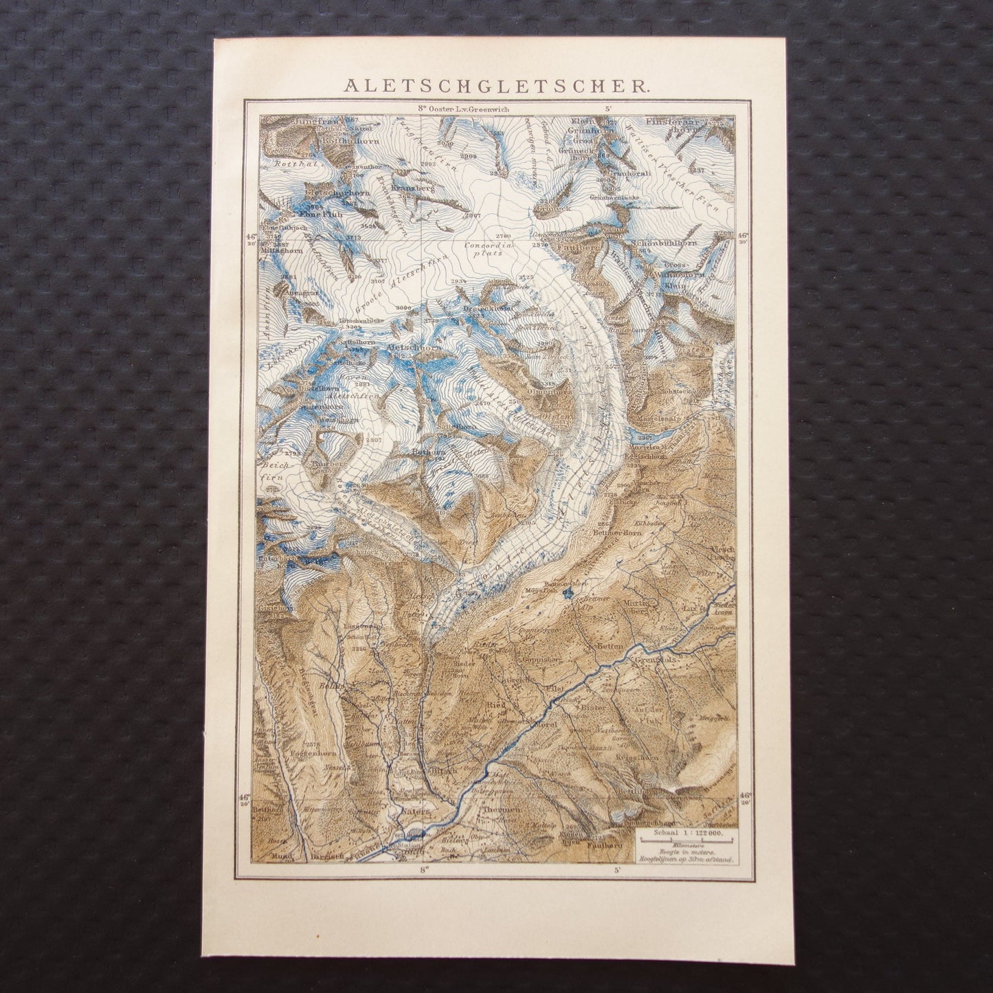 aletschgletscher vintage illustratie