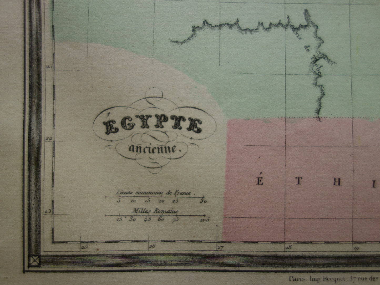 Map of Ancient Egypt Colorful antique French map of Egypt in classical antiquity - vintage maps