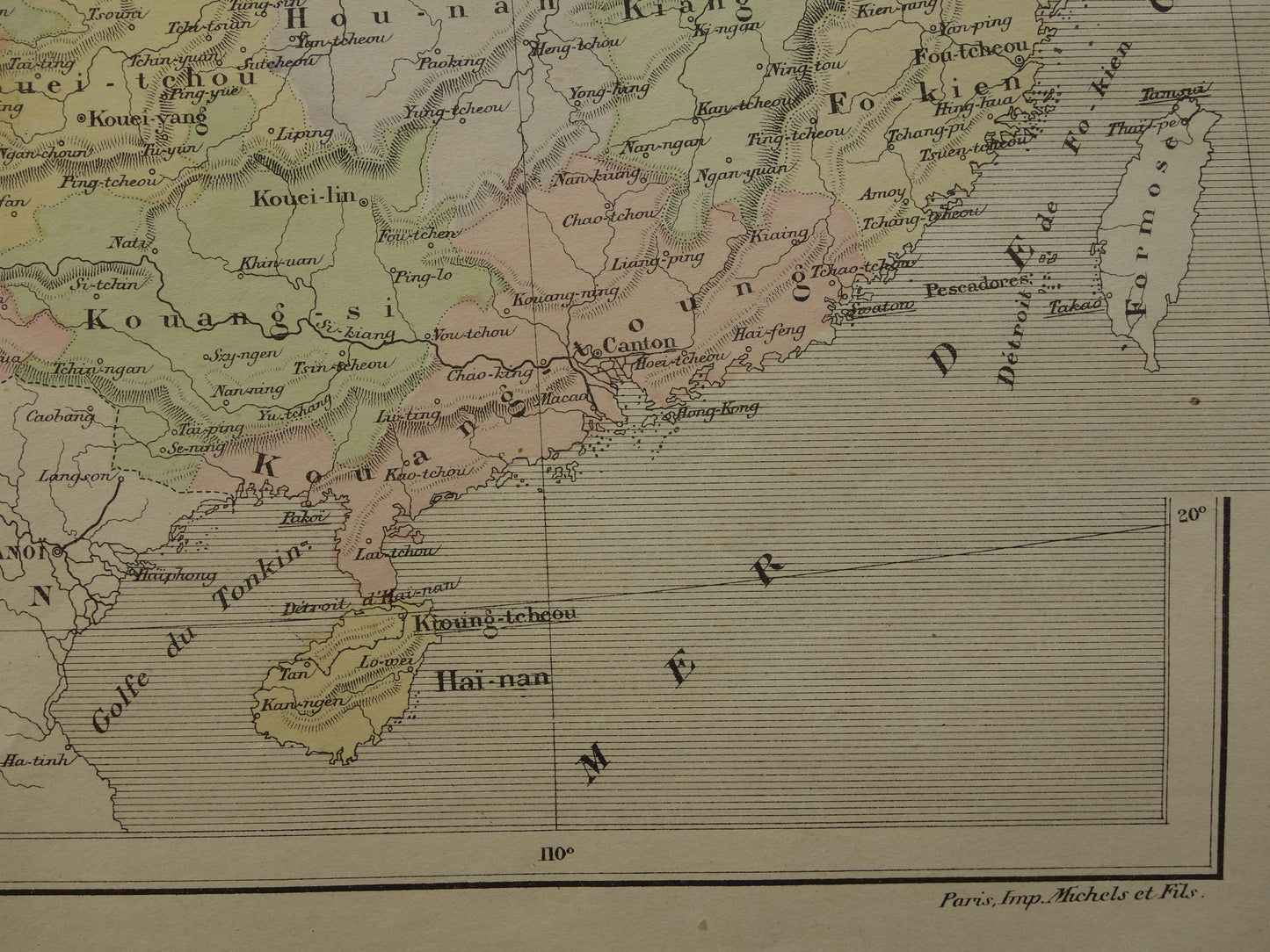 CHINA Old map of East China from the year 1896 historical map China old vintage maps