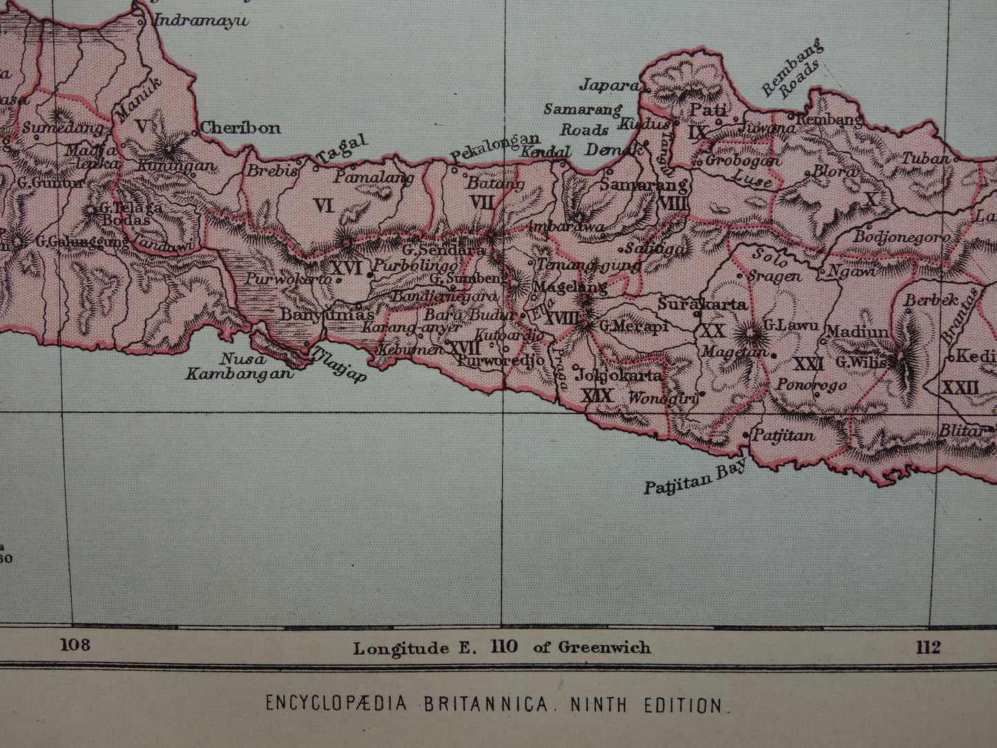 Old map of Jamaica Java and Bali original antique English map from 1880 vintage maps