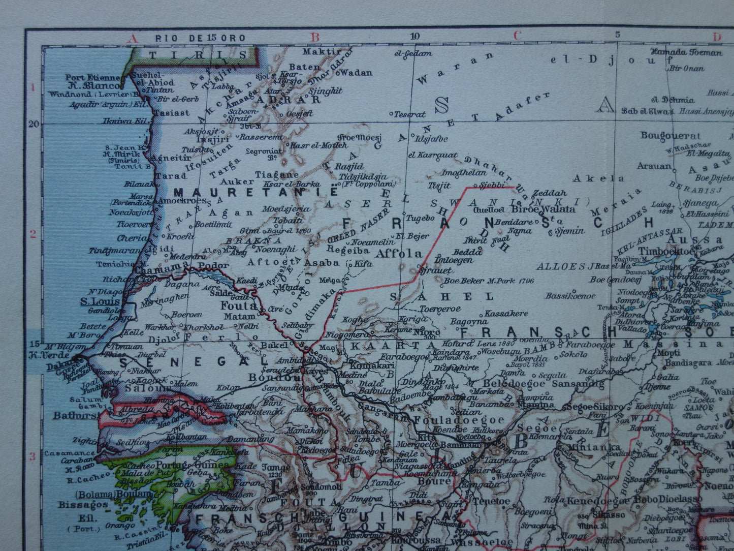 West Africa Old map of Nigeria Ghana Ivory Coast 90+ year old Dutch map vintage maps