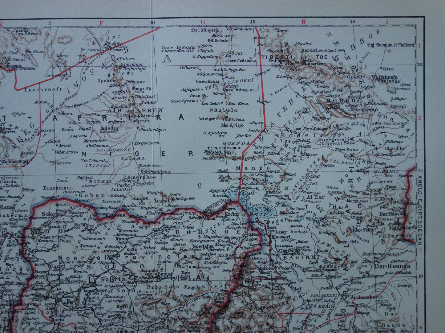 West Africa Old map of Nigeria Ghana Ivory Coast 90+ year old Dutch map vintage maps