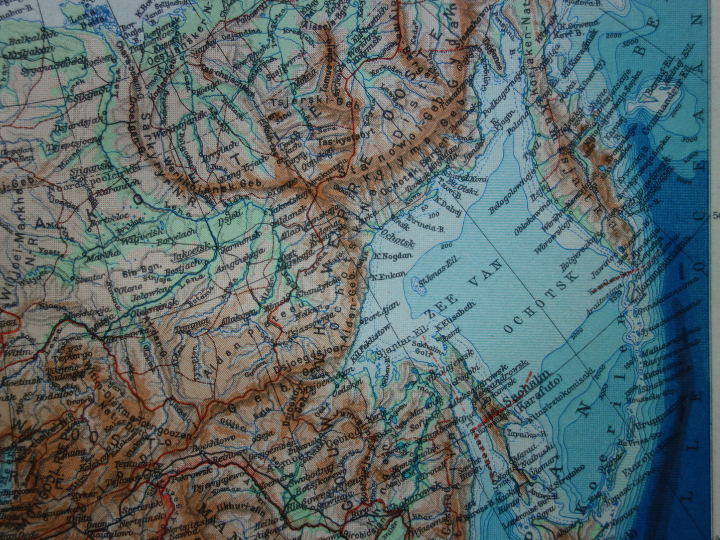 SIBERIE oude kaart van Siberië Nederlandse vintage landkaart uit 1937 Aziatisch Rusland