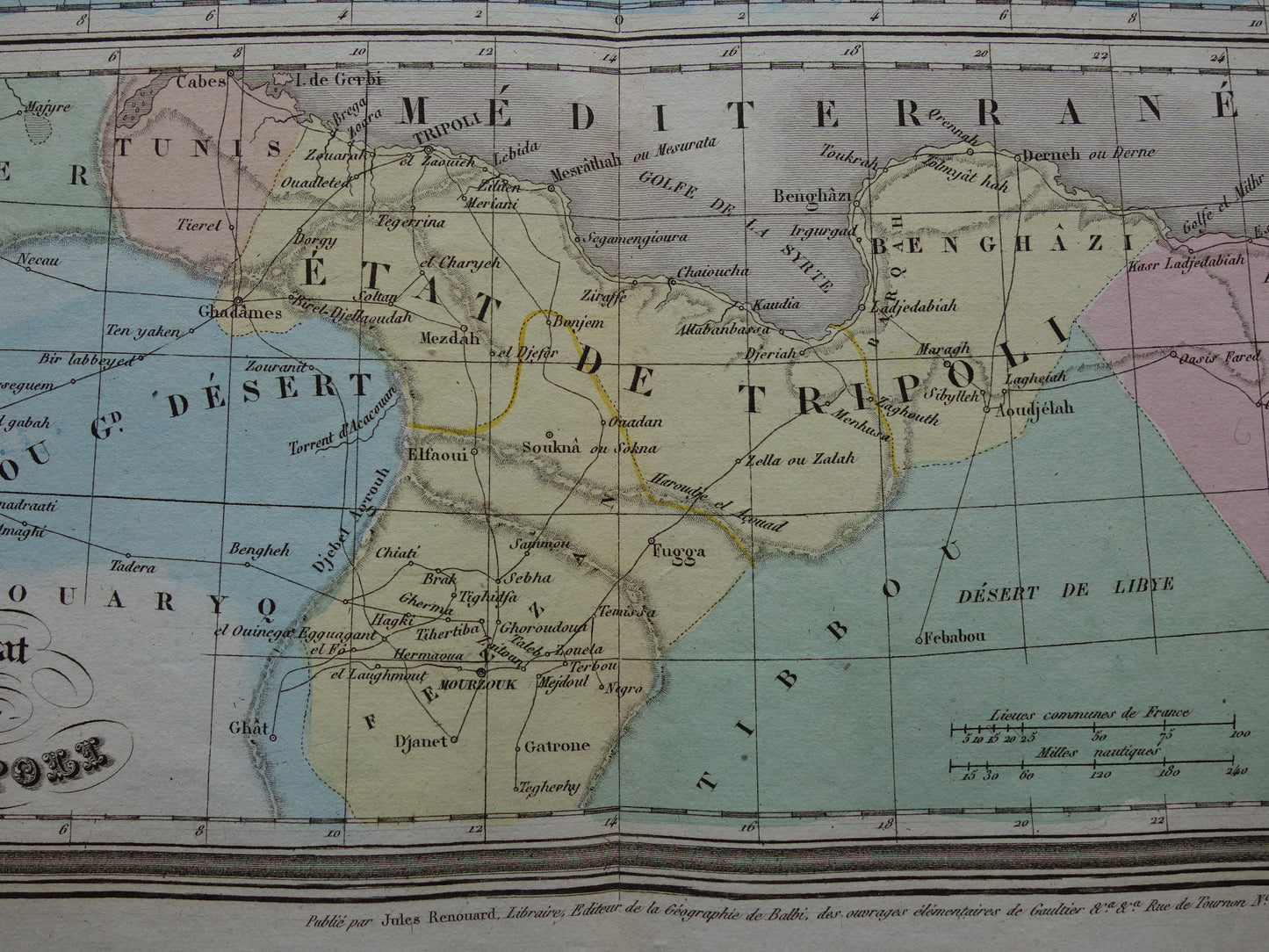 Antique map of North Africa from 1838 original old map Morocco Algeria Tunisia Libya and Egypt
