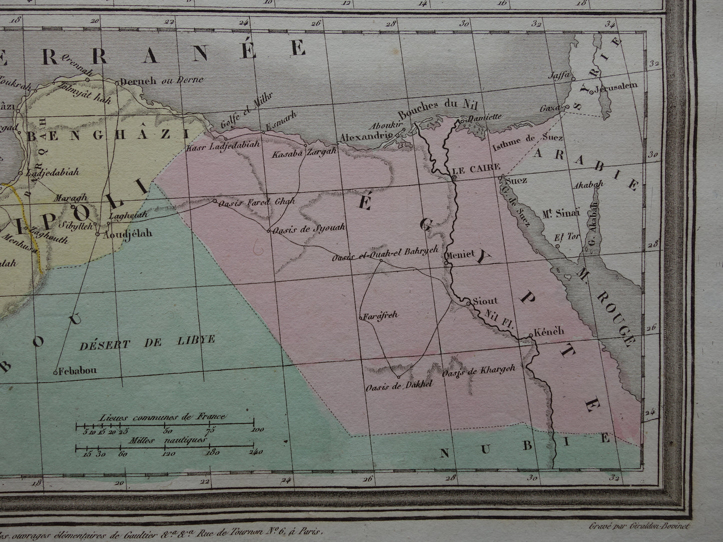 Antique map of North Africa from 1838 original old map Morocco Algeria Tunisia Libya and Egypt