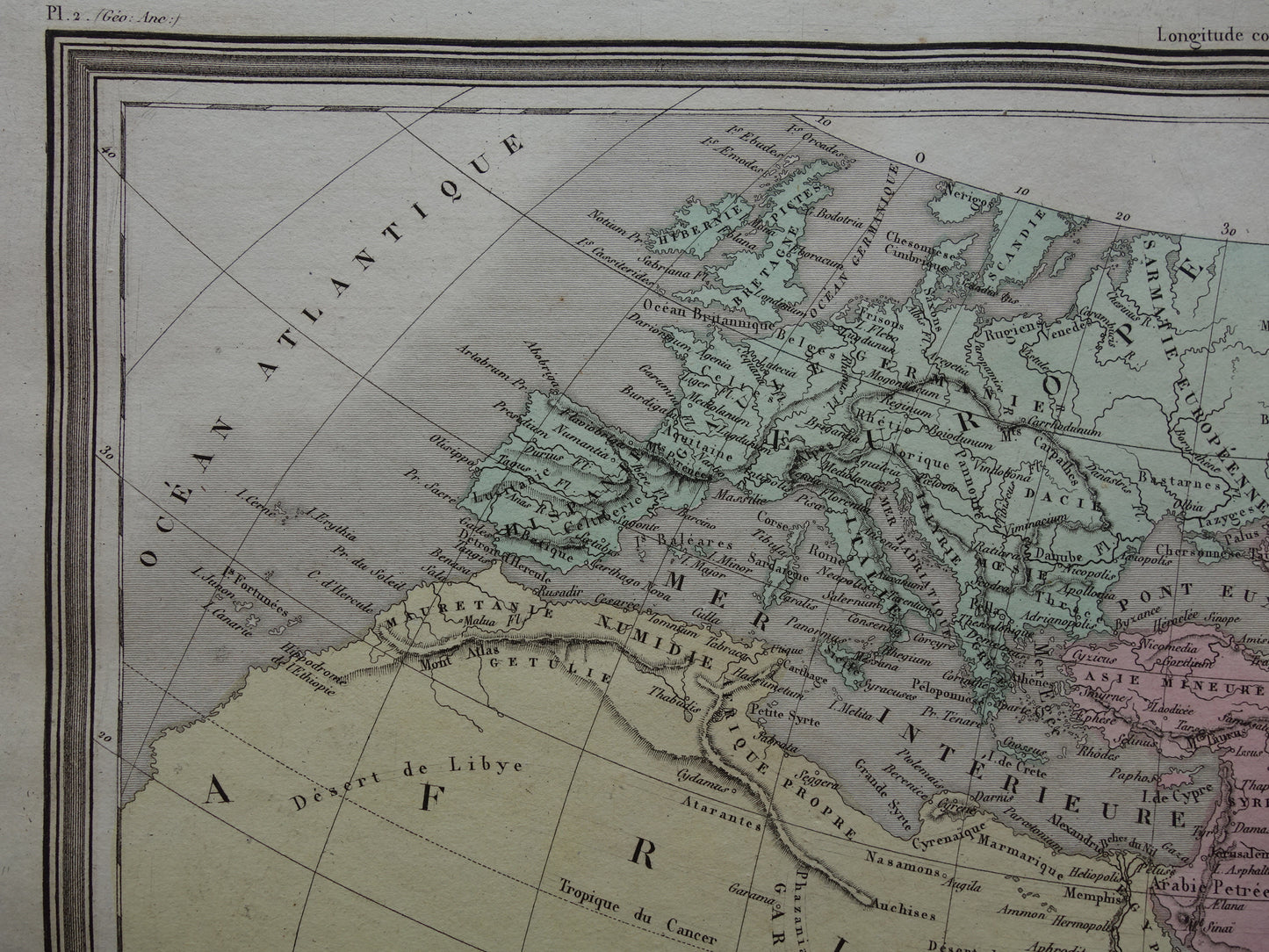 Geschichte der Kartografie, alte Karte des Ptolemäus, Weltkarte, antike Kartografie, Geografie-Druck