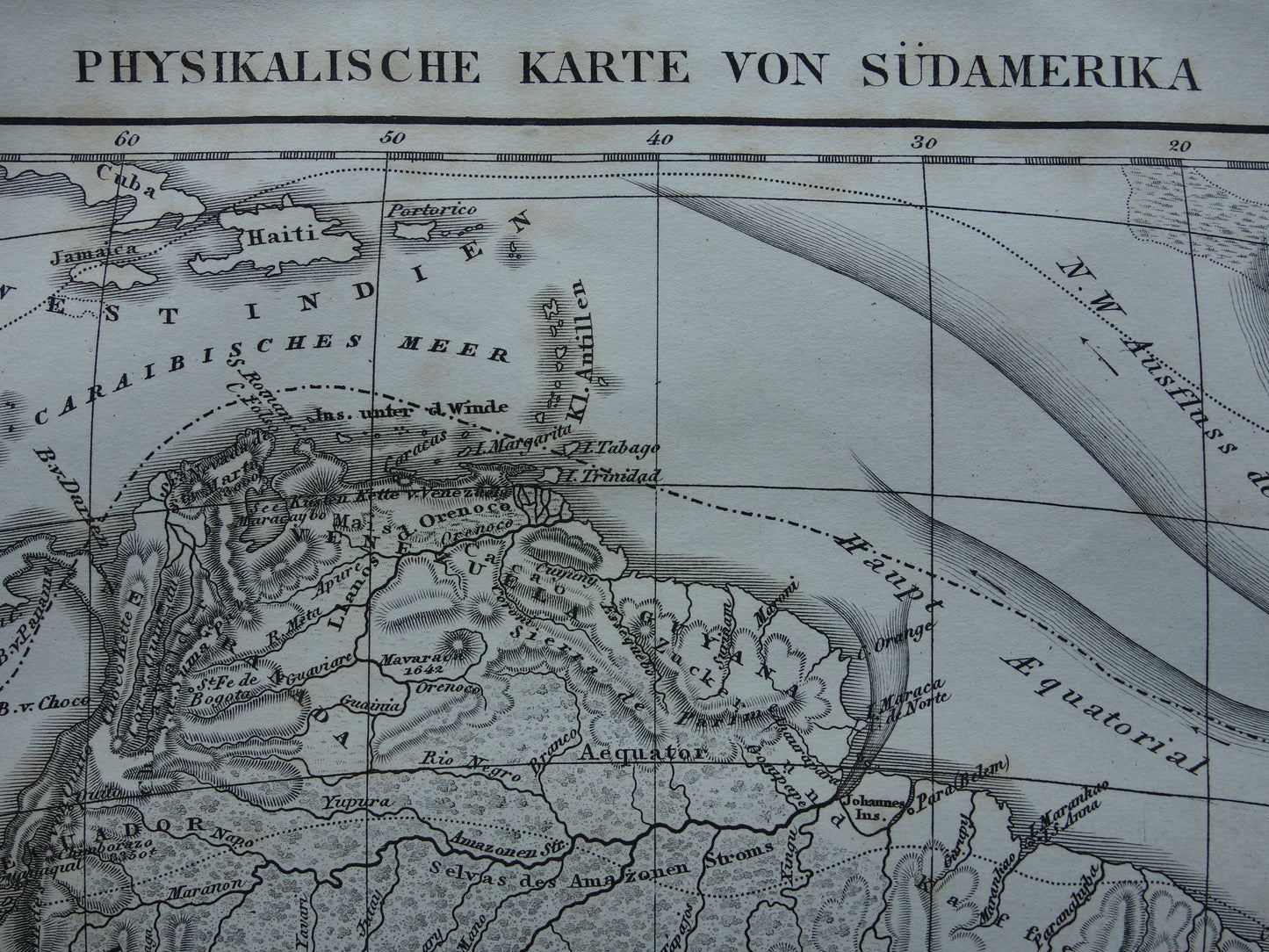 SOUTH AMERICA vintage map 170+ year old map of rivers and oceans from 1849 - original vintage historical maps