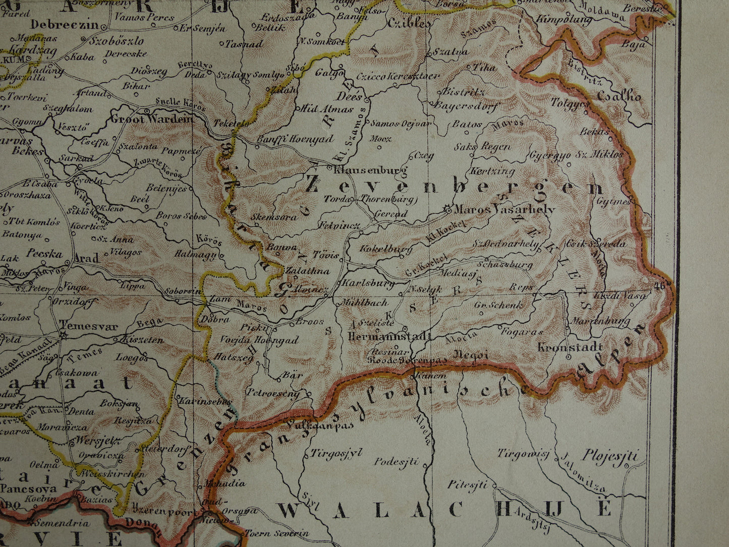 Austria old map original antique Kuyper map from 1882 vintage maps Budapest Zevenbergen Transylvania Galicia