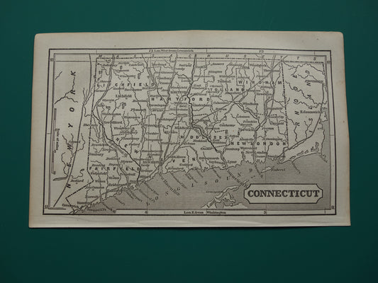 CONNECTICUT Antieke kaart van de staat Connecticut uit 18584 originele oude landkaart New Haven Verenigde Staten