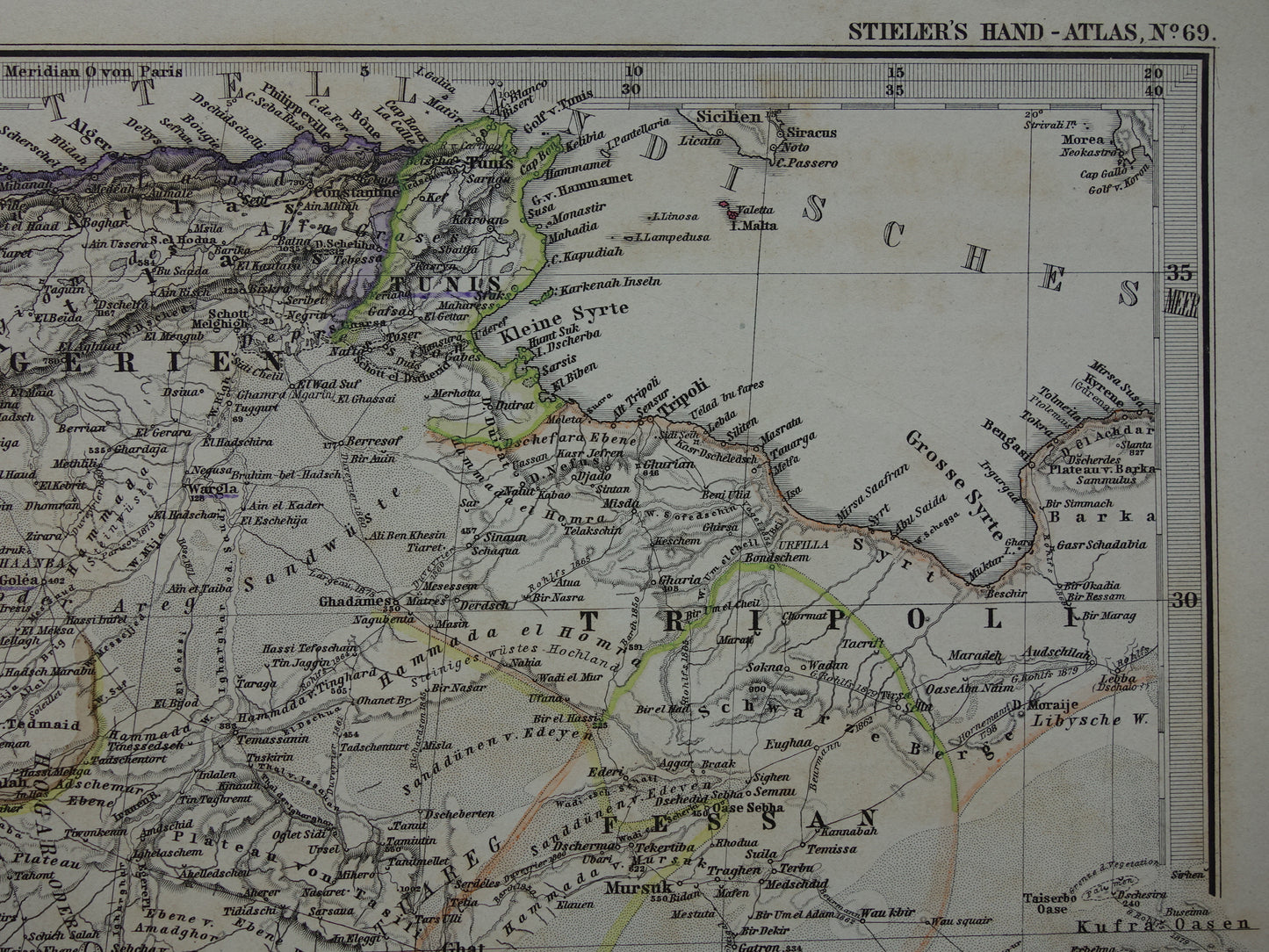 AFRICA Old map of Northwest Africa in 1886 Large original map of Sahara Gold Coast Sahel Senegal Nigeria