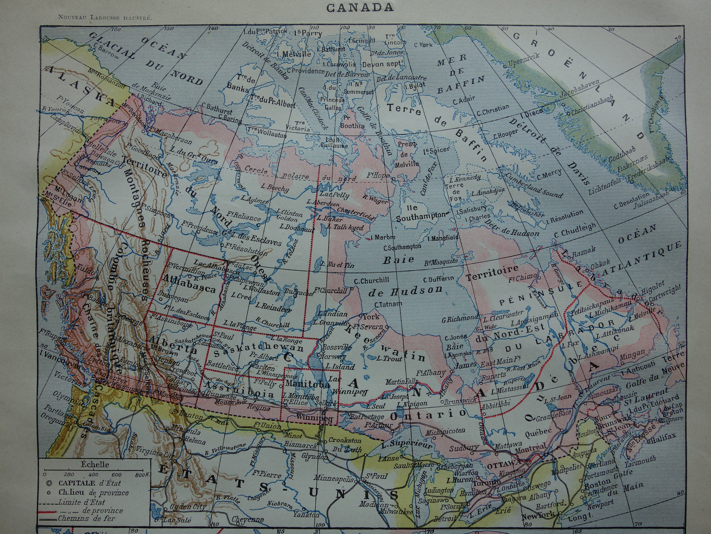 CANADA Old map of Canada from 1902 Original antique map vintage print