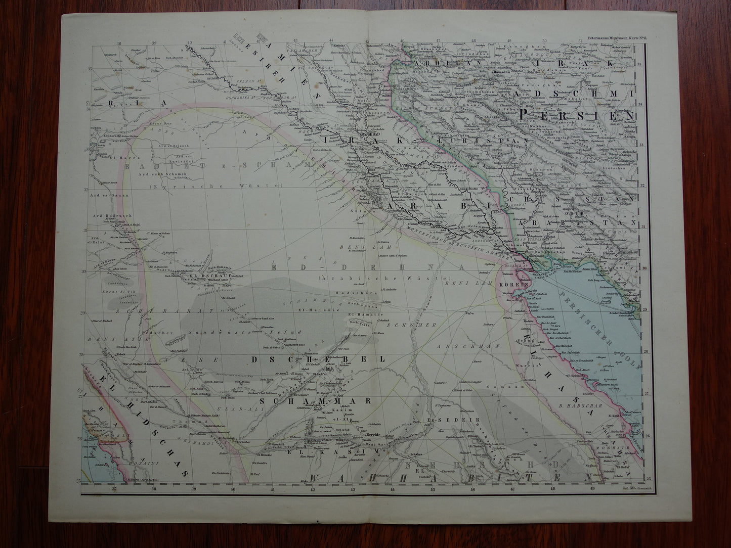 MEDITERRANEAN SEA Very large old map of Southern Europe from 1880 original antique map poster