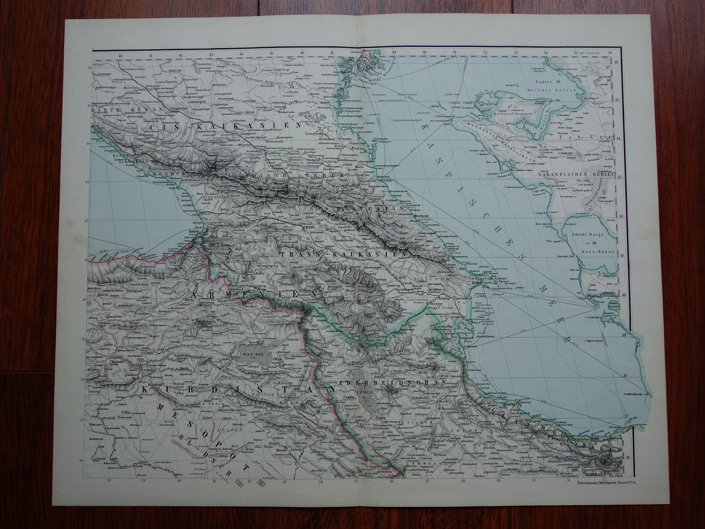 MEDITERRANEAN SEA Very large old map of Southern Europe from 1880 original antique map poster