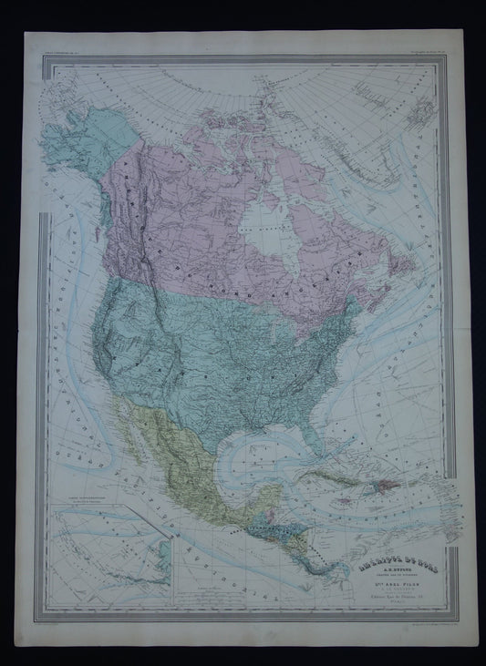 Nordamerika antike Karte Großformatige historische Karten