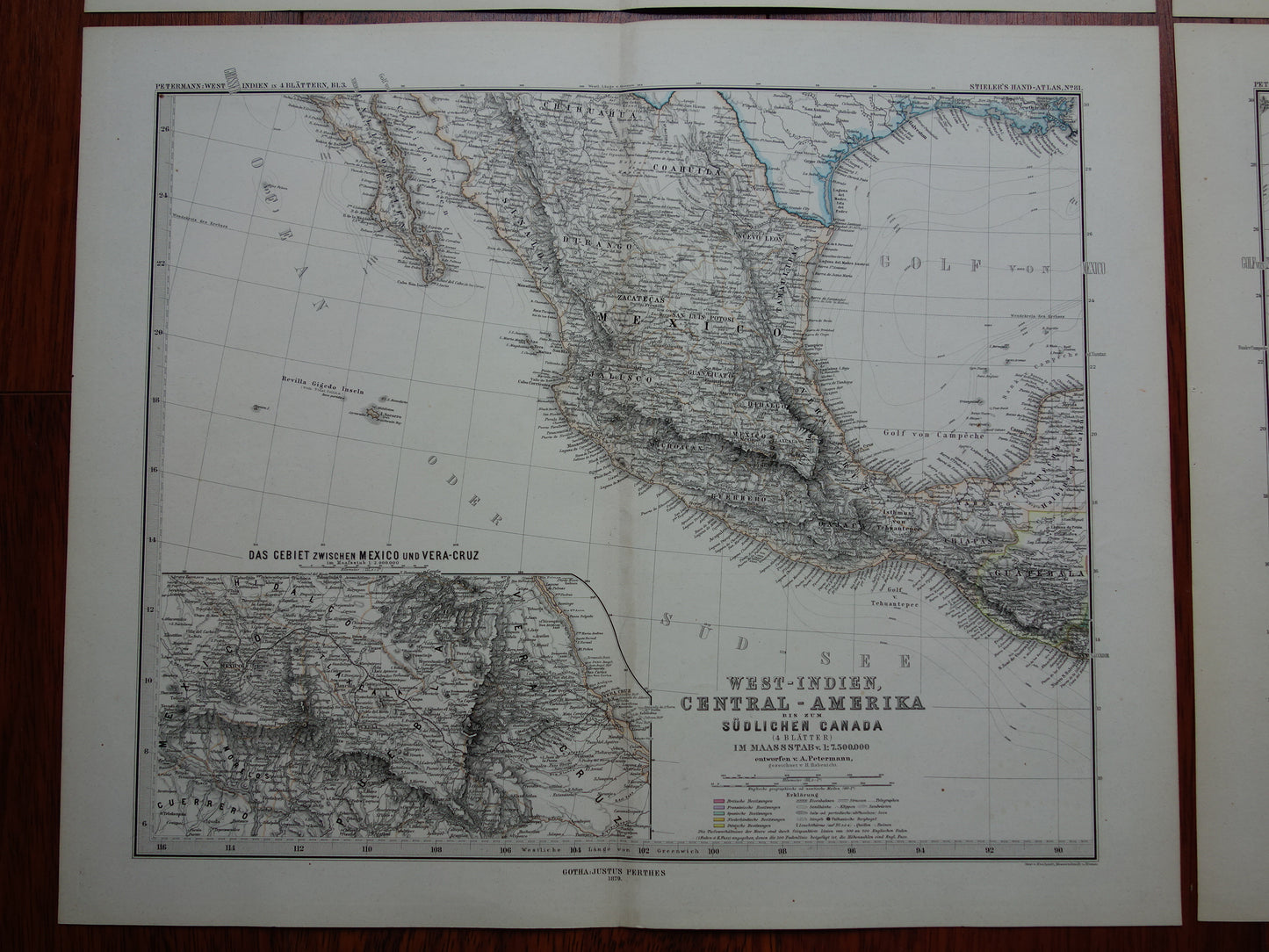 Old map of USA 1879 original antique map of USA Mexico Caribbean vintage historical maps 78x95 cm large poster