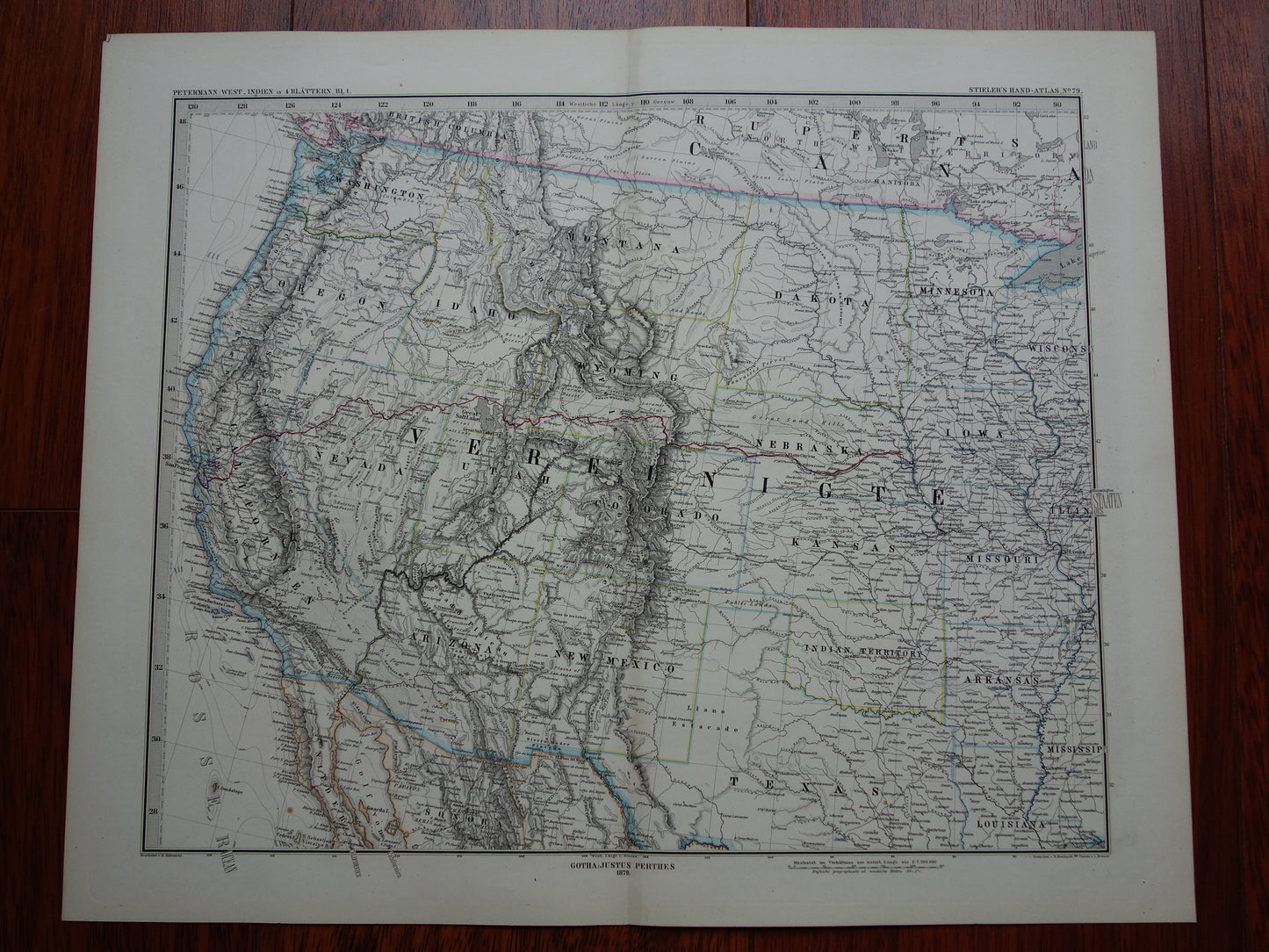 Old map of USA 1879 original antique map of USA Mexico Caribbean vintage historical maps 78x95 cm large poster