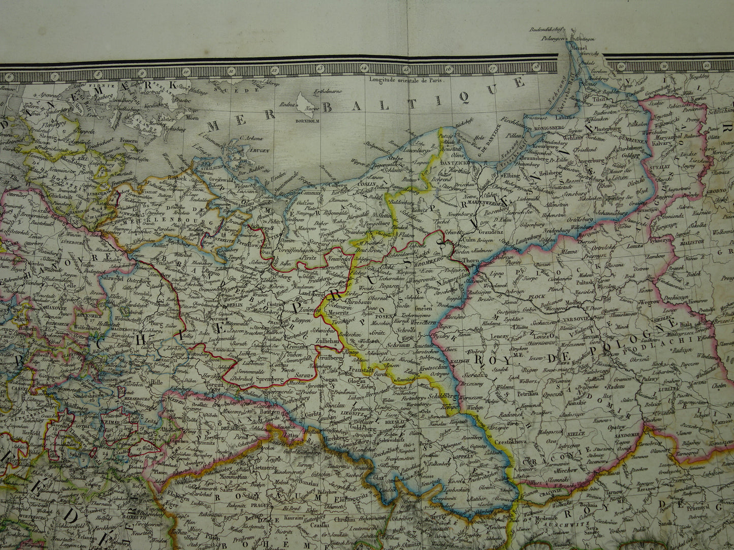 CENTRAL EUROPE old map from 1830 Germany Poland Austria Hungary Large original antique French map