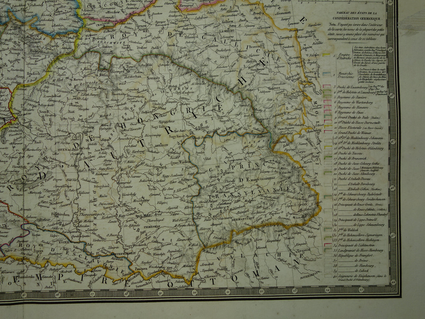 CENTRAL EUROPE old map from 1830 Germany Poland Austria Hungary Large original antique French map