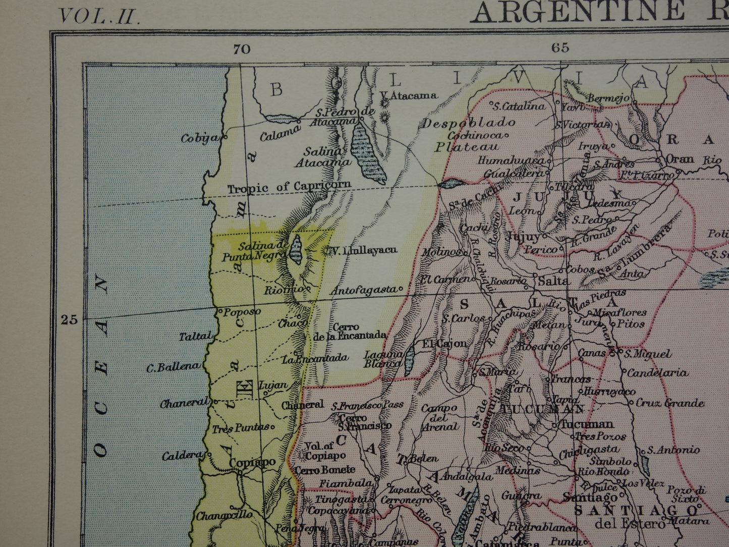 ARGENTINA old map of Argentina from 1875 original antique English map of the Argentine Republic