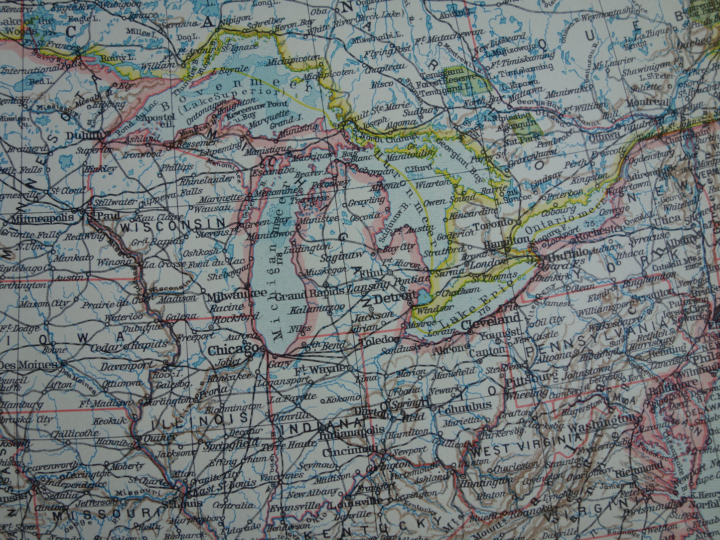 UNITED STATES old Dutch map of the USA in 1939 in two parts - original vintage map