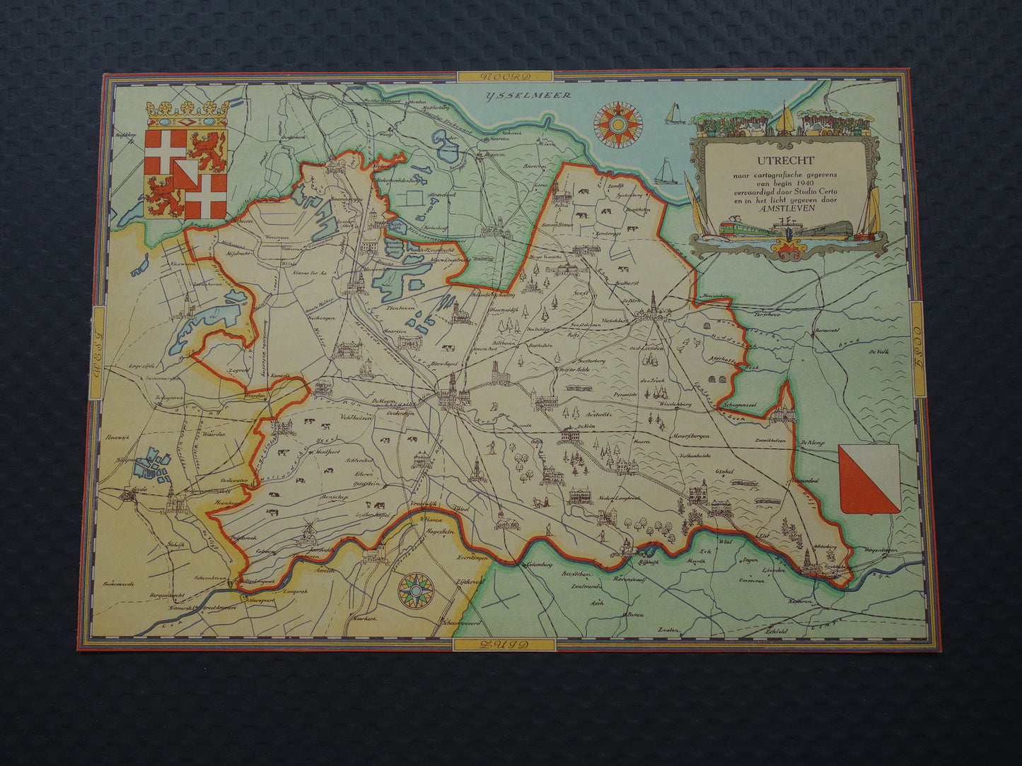 UTRECHT Vintage map of the province of Utrecht from 1947 Old historical map
