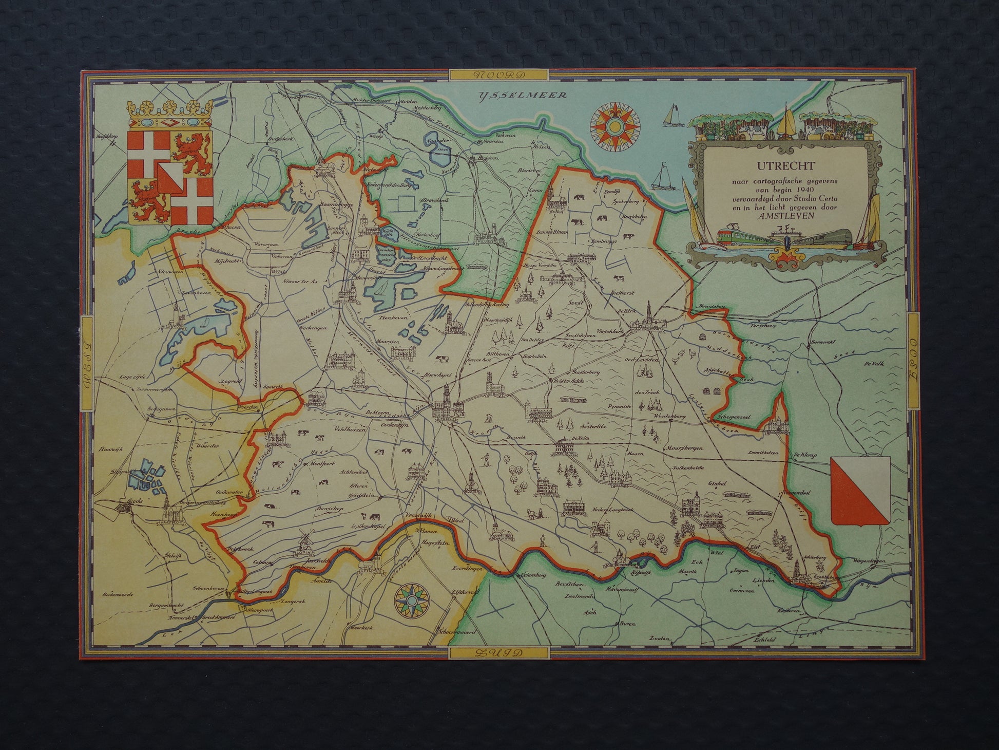 UTRECHT Vintage kaart van de provincie Utrecht uit 1947 Oude historische landkaart