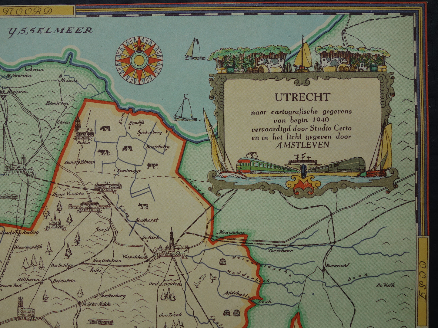 UTRECHT Vintage map of the province of Utrecht from 1947 Old historical map