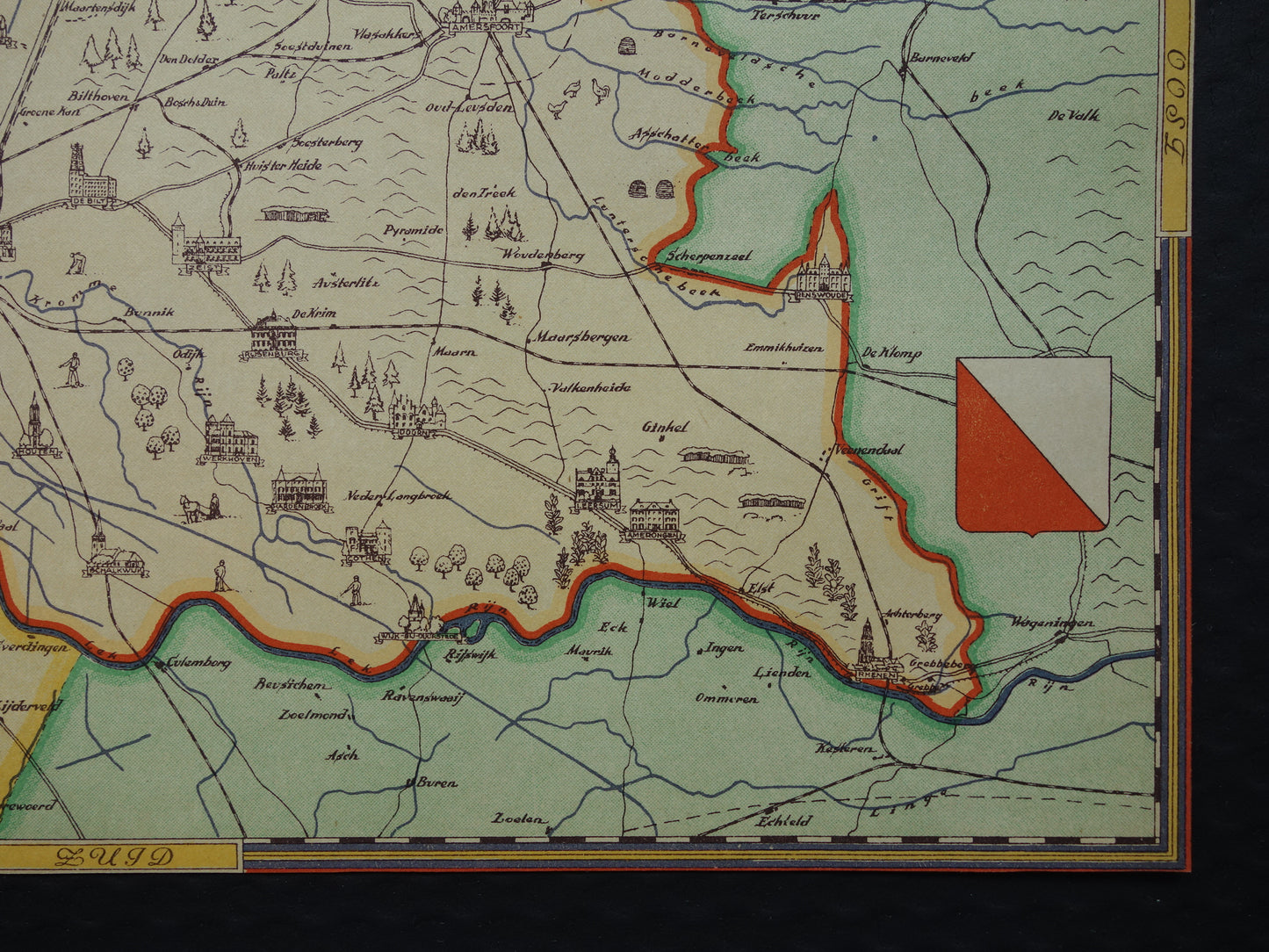 UTRECHT Vintage map of the province of Utrecht from 1947 Old historical map