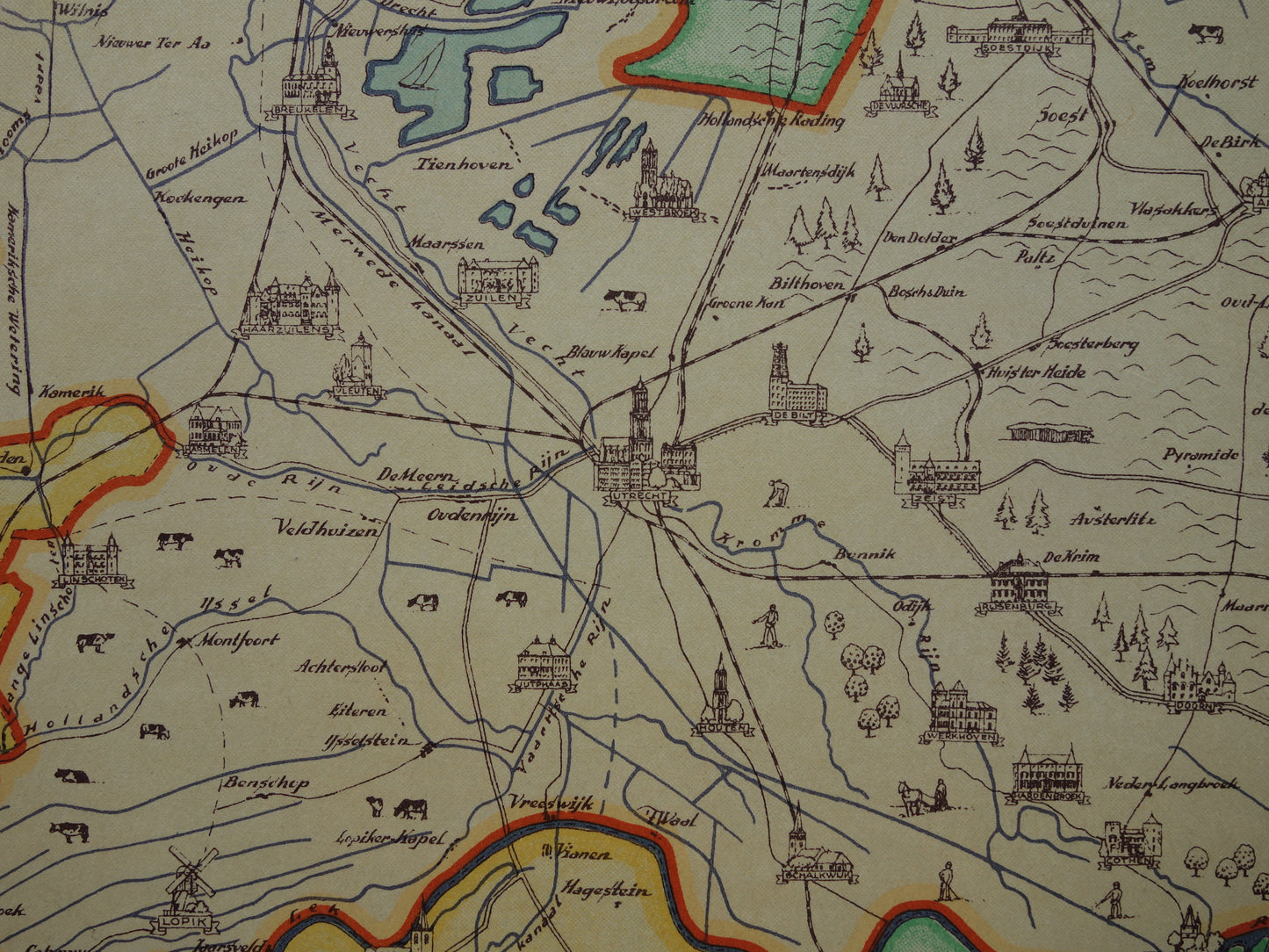 UTRECHT Vintage map of the province of Utrecht from 1947 Old historical map