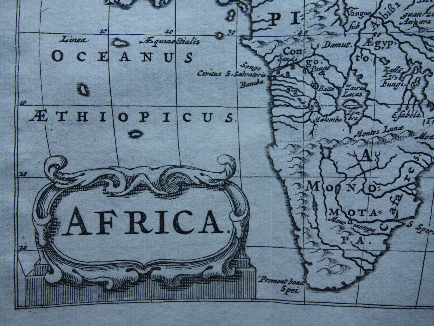 AFRIKA – Über 360 Jahre alte Karte des afrikanischen Kontinents, Originalkarte von 1661, kleines Format