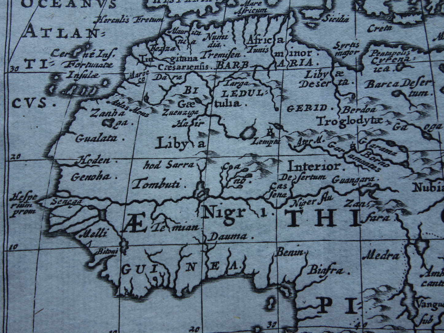 AFRIKA – Über 360 Jahre alte Karte des afrikanischen Kontinents, Originalkarte von 1661, kleines Format