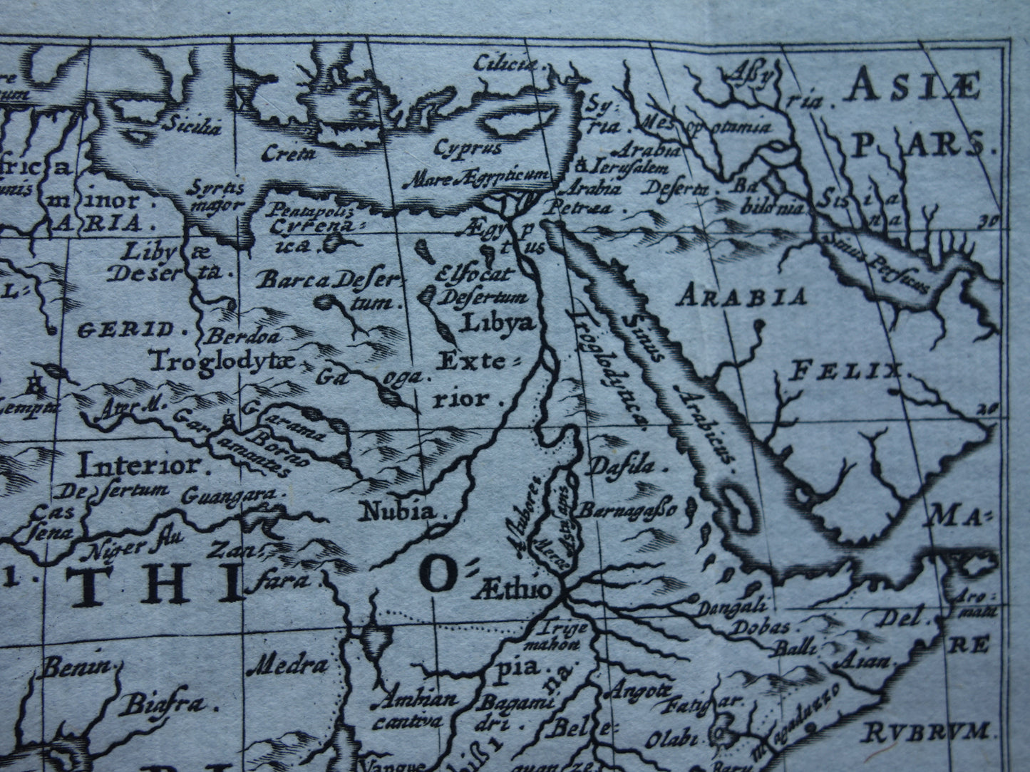 AFRIKA – Über 360 Jahre alte Karte des afrikanischen Kontinents, Originalkarte von 1661, kleines Format