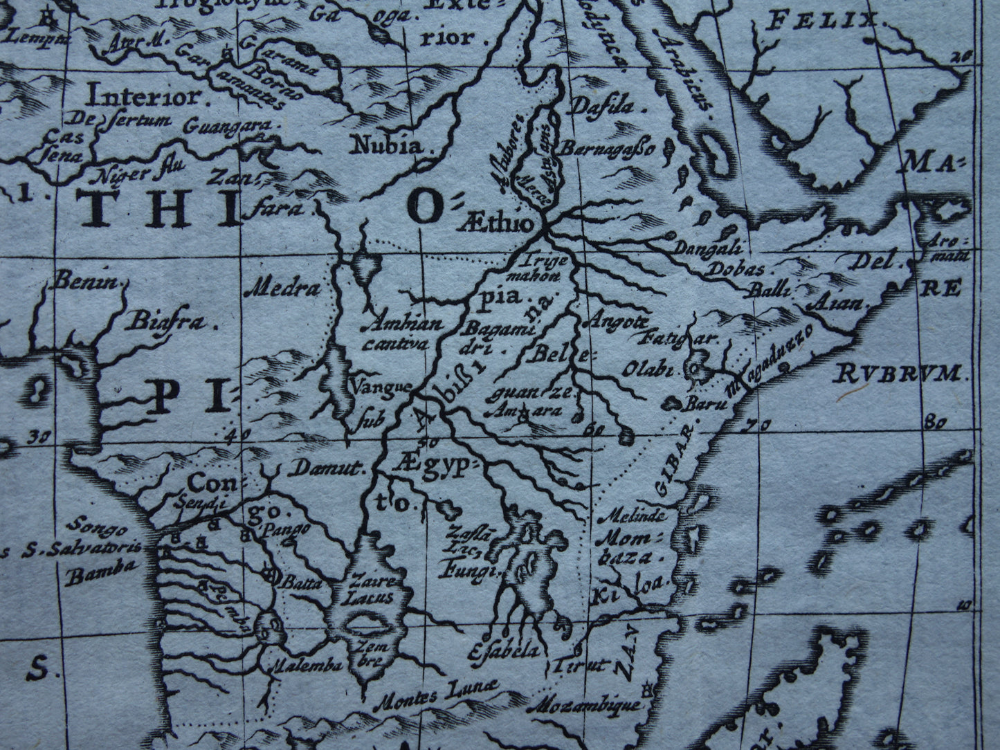 AFRIKA – Über 360 Jahre alte Karte des afrikanischen Kontinents, Originalkarte von 1661, kleines Format