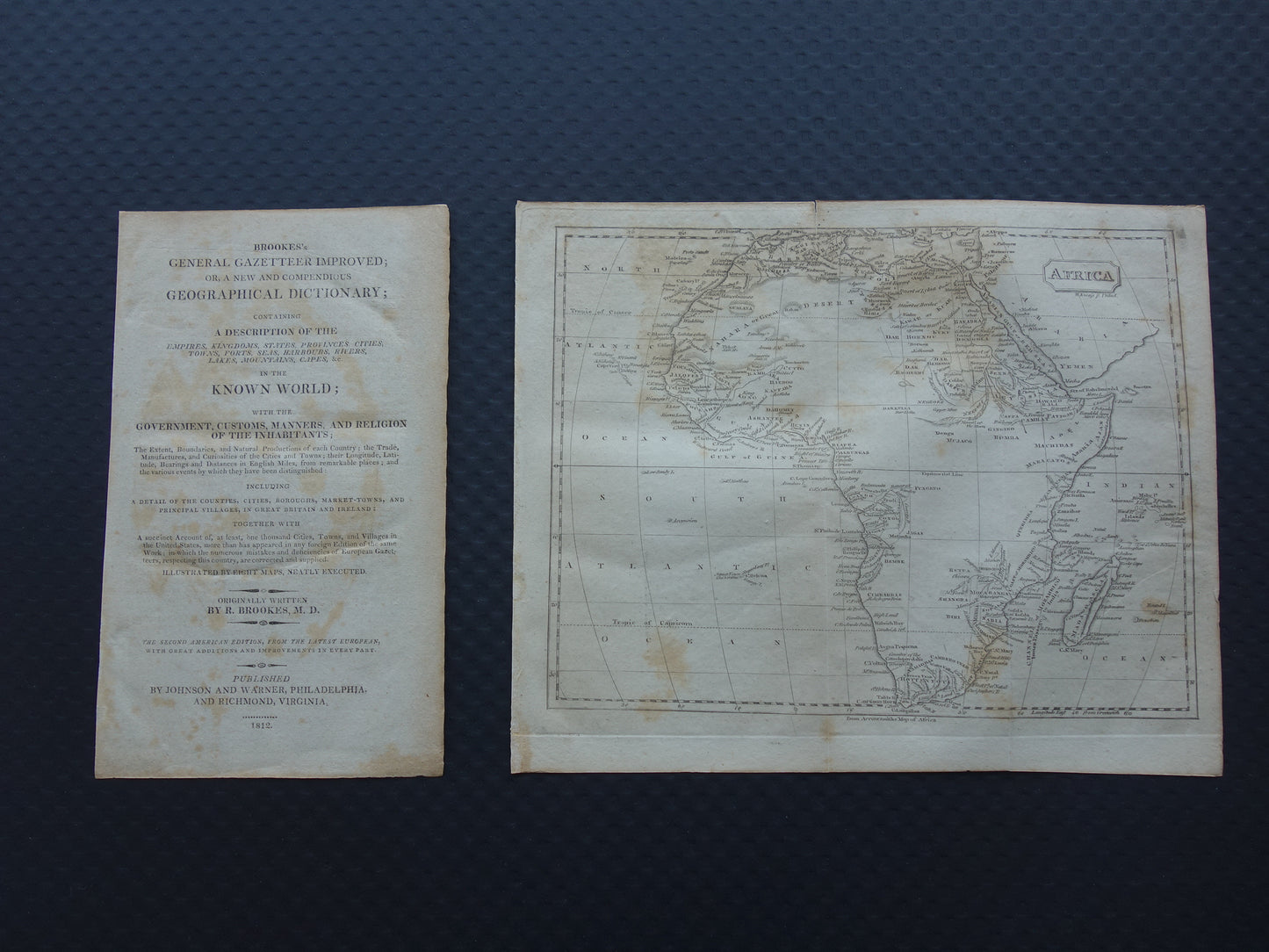 200+ year old map of Africa Original antique map 1812 continent Africa