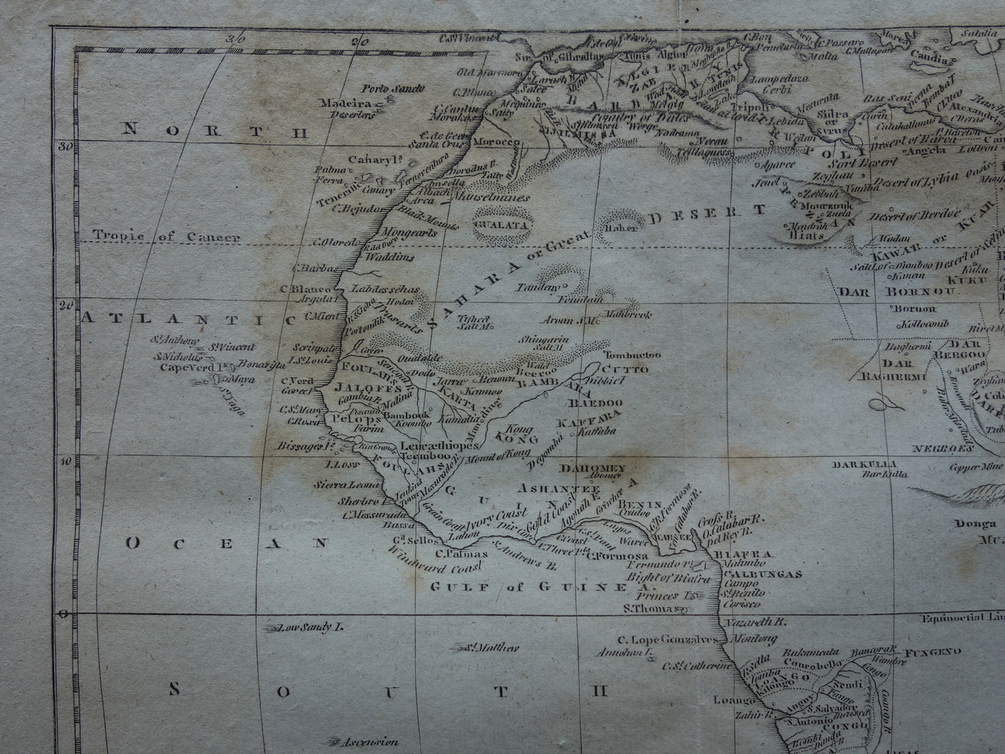 200+ year old map of Africa Original antique map 1812 continent Africa