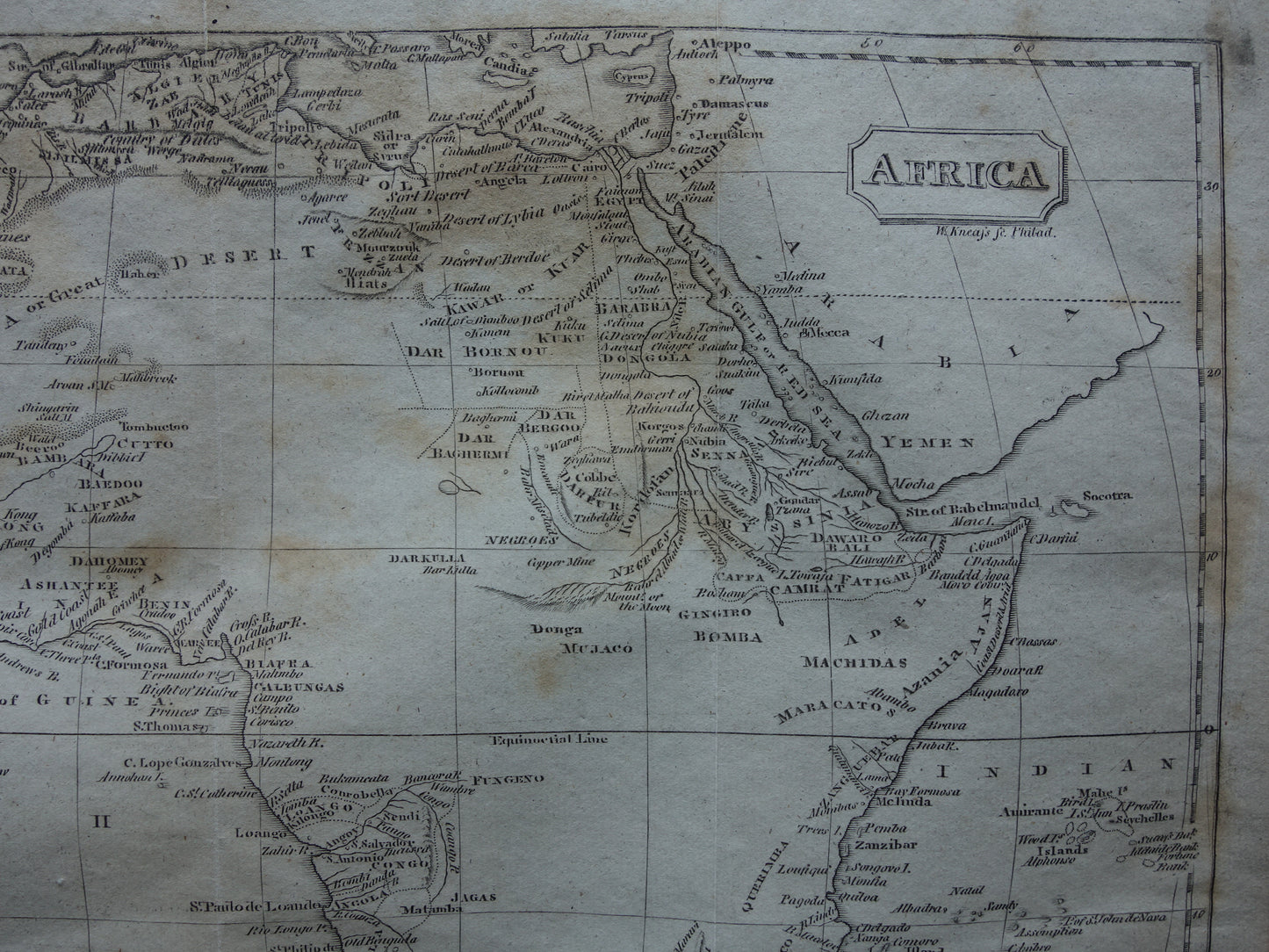 200+ year old map of Africa Original antique map 1812 continent Africa