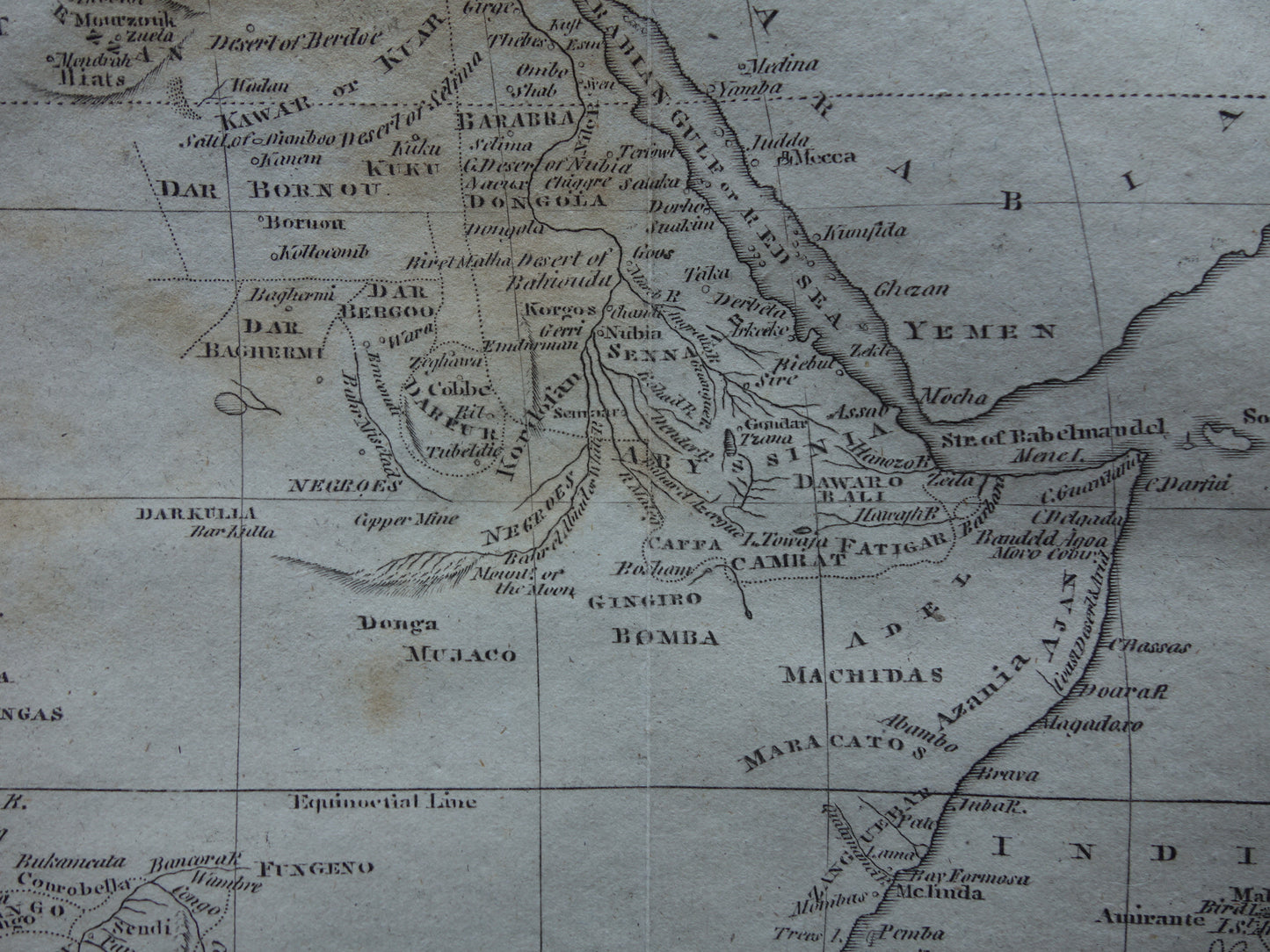 200+ year old map of Africa Original antique map 1812 continent Africa