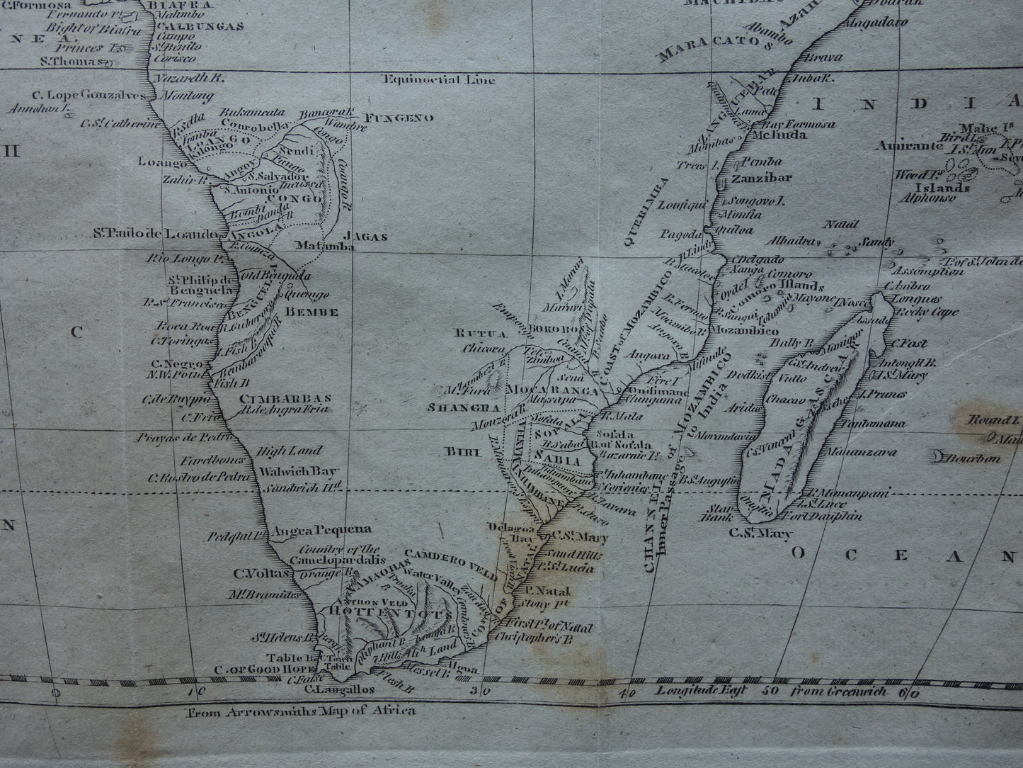 200+ year old map of Africa Original antique map 1812 continent Africa