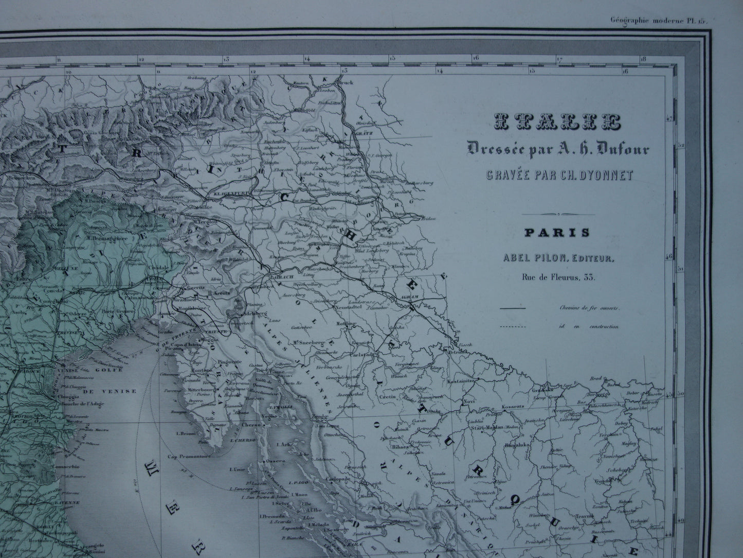 Large old map of Italy 1880 original antique map of Kingdom of Italy 60 x 82 for sale vintage poster