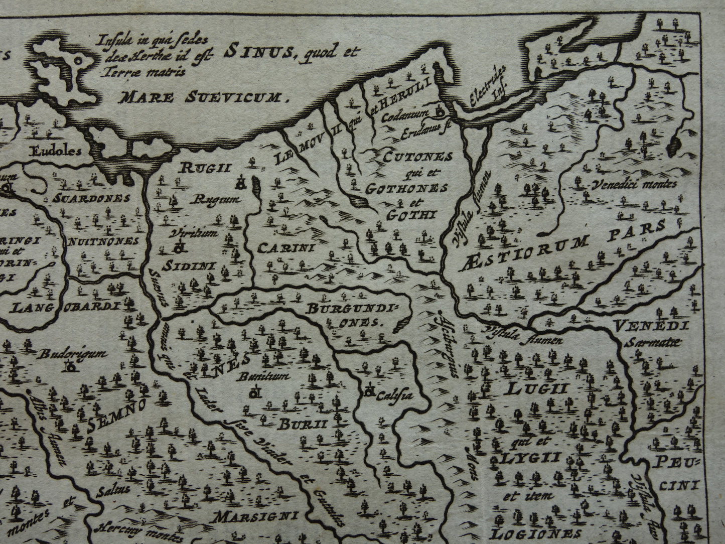 POLAND 360+ year old map of Poland in ancient times 1661 original antique Dutch map very small size