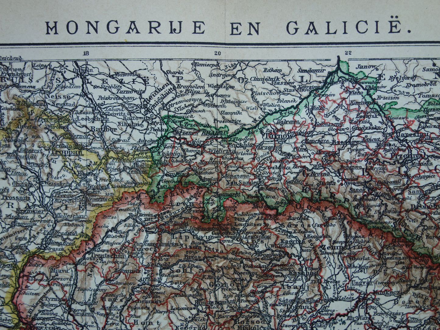 HUNGARY old Dutch map of Hungary from 1908 original antique map