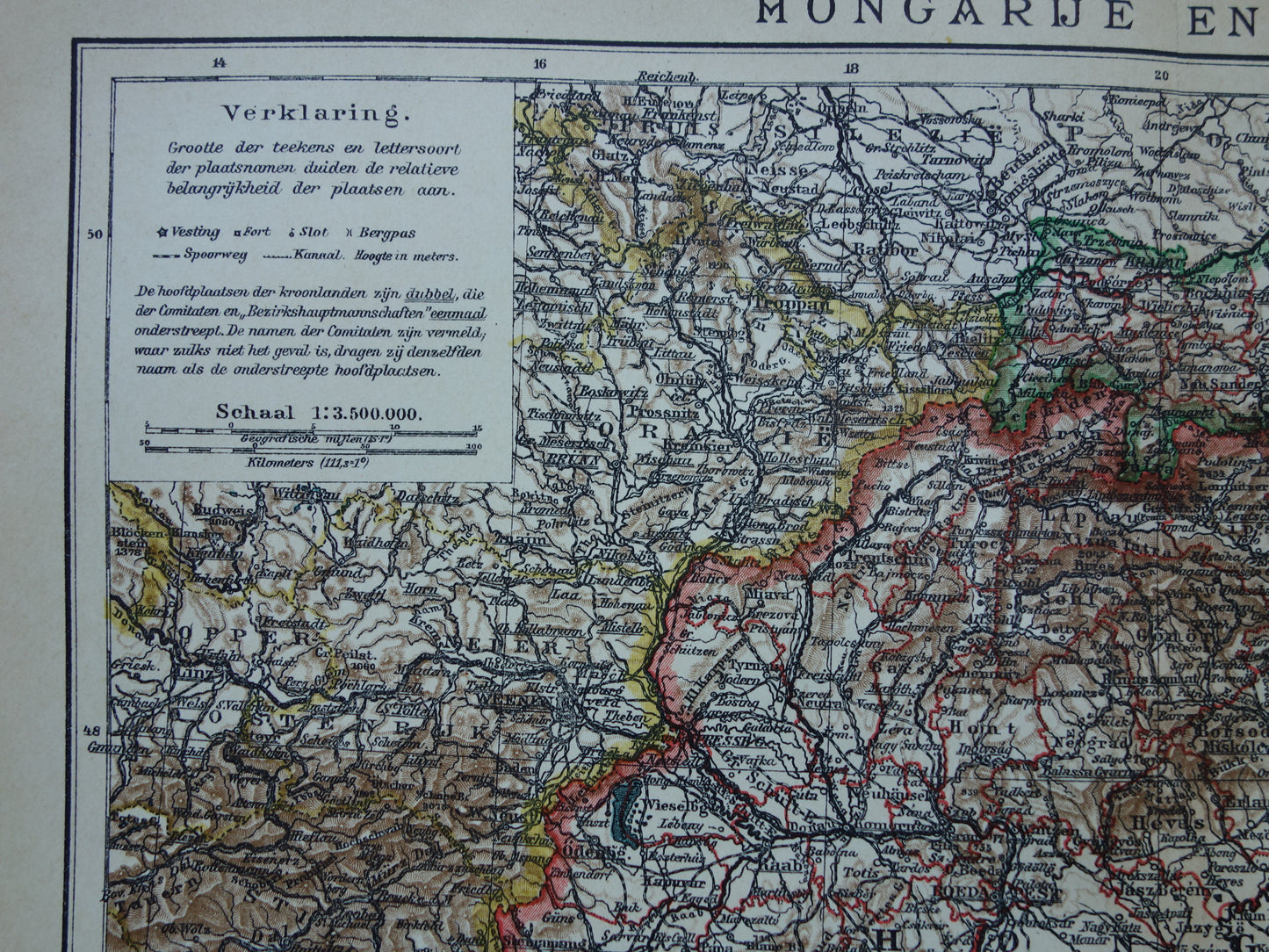 HUNGARY old Dutch map of Hungary from 1908 original antique map